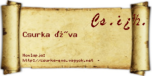 Csurka Éva névjegykártya