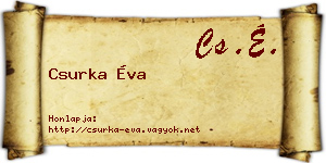 Csurka Éva névjegykártya